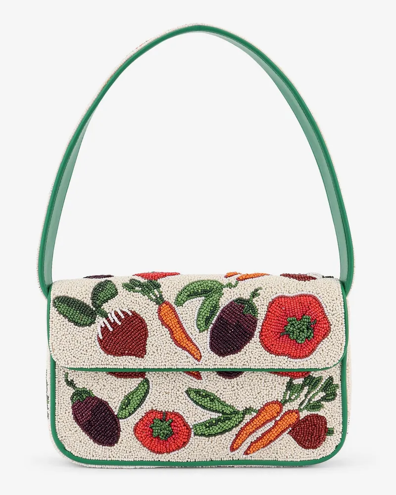 STAUD Tommy Beaded Bag shoulder bag with all-over beads -  - gender_Woman White