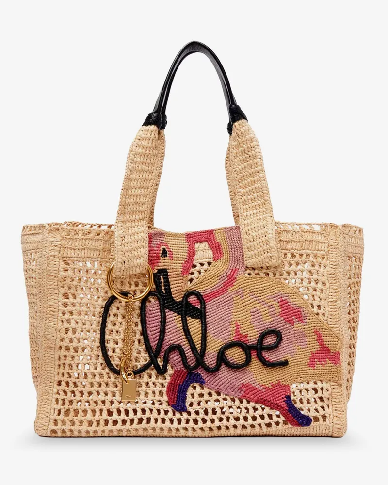 Chloé East-West Summer Banana Raffia Shoulder Bag -  - gender_Woman Beige