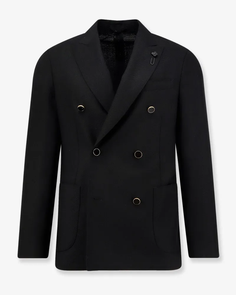LARDINI Roma double-breasted wool blazer -  - gender_Man Black