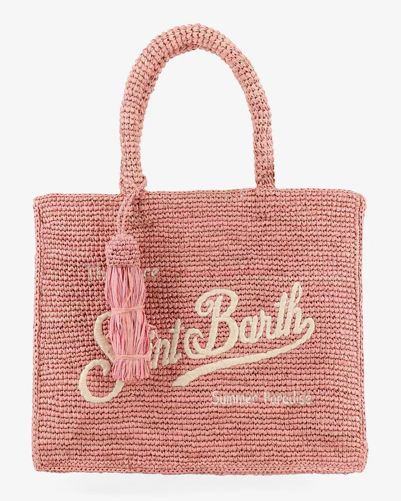 MC2 Saint Barth Colette raffia handbag with embroidered logo -  - gender_Woman Pink