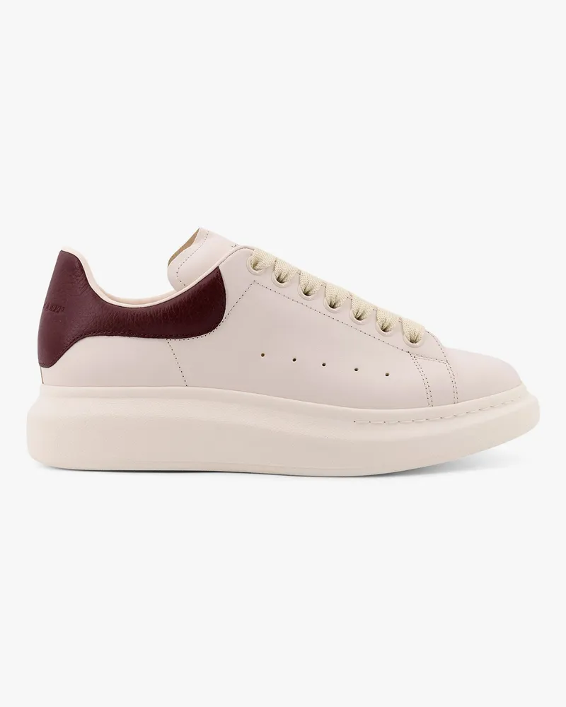 Alexander McQueen Oversize leather sneakers with back contrasting patch -  - gender_Man White
