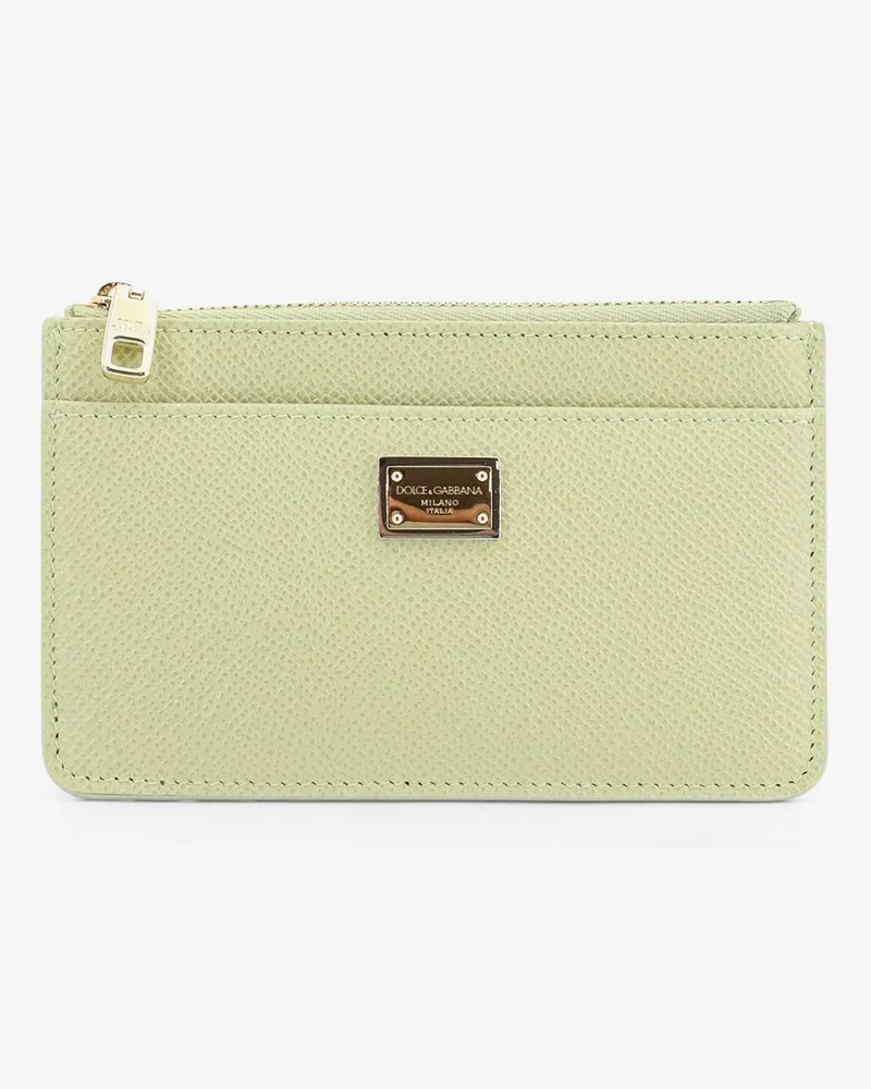 Dolce & Gabbana Hammered leather card holder -  - gender_Woman Green