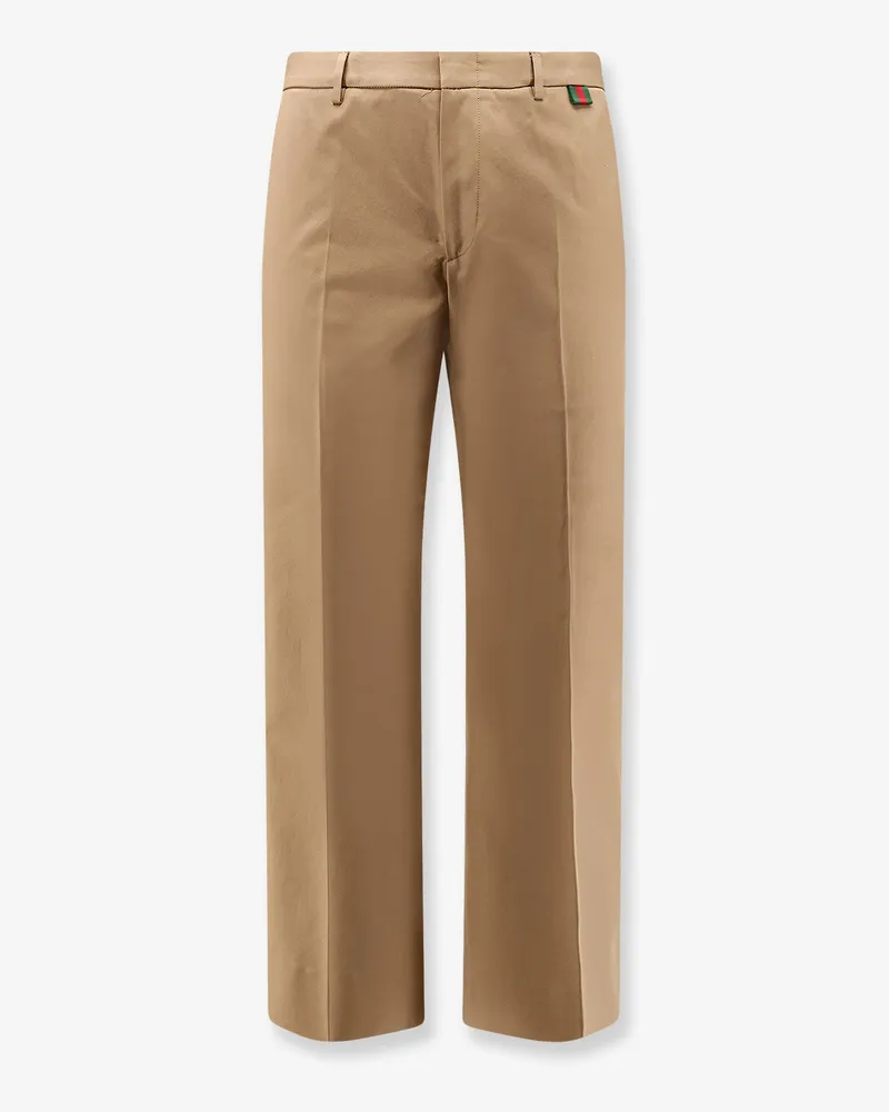 Gucci Cotton trousers with Web detail -  - gender_Man Beige