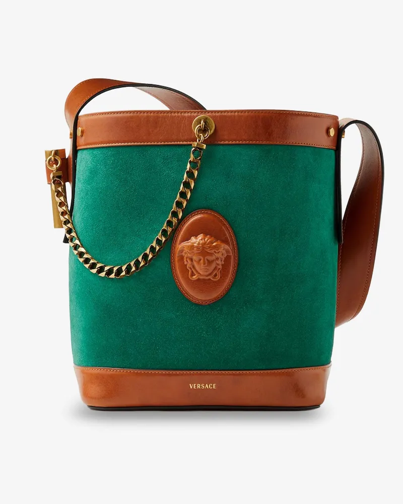 Versace Pivot suede bucket bag -  - gender_Woman Green