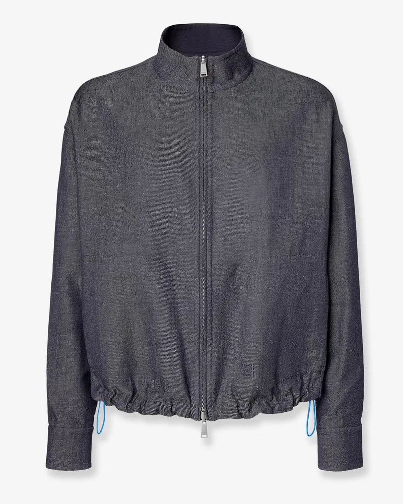 Fendi Reversible denim jacket with embroidered FF logo -  - gender_Man Blue