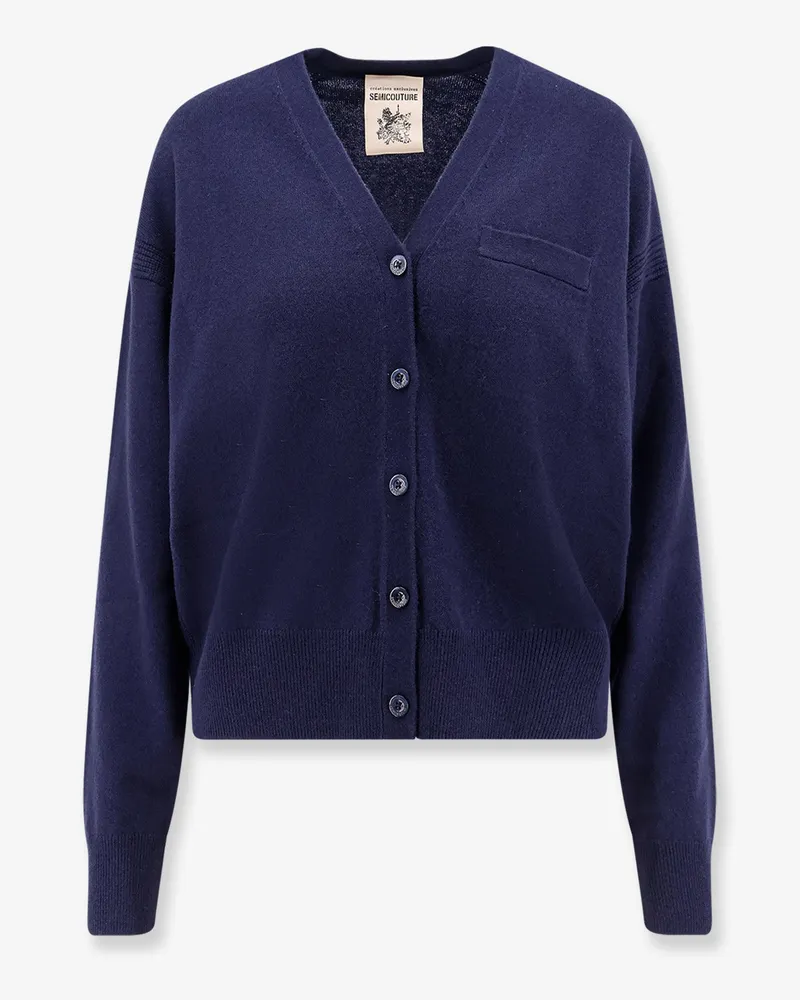 Semicouture Wool and cashmere cardigan -  - gender_Woman Blue