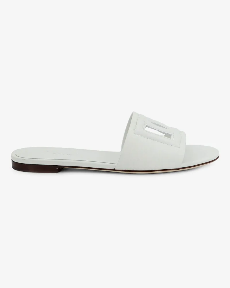 Dolce & Gabbana Leather sandals with DG Millennials logo -  - gender_Woman White