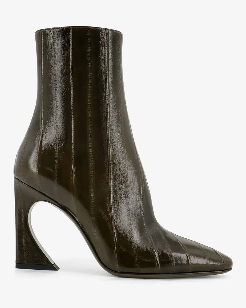 Fendi Arco hagfish leather ankle boots - FENDI - gender_Woman Green