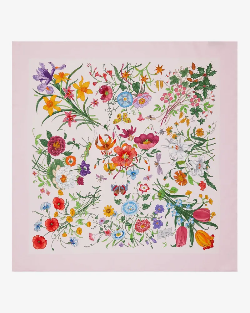 Gucci Flora silk foulard - GUCCI - gender_Woman Pink