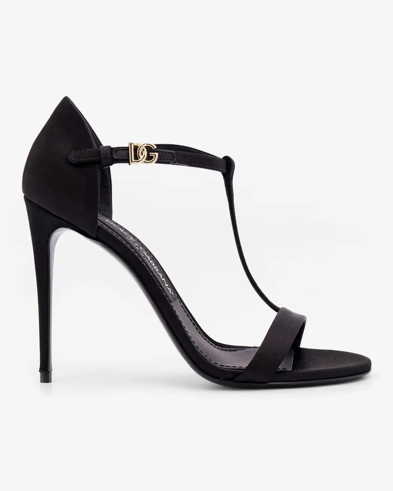 Dolce & Gabbana Satin sandals with metal monogram -  - gender_Woman 