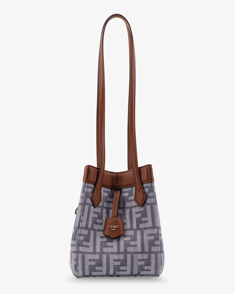 Fendi Origami mini FF Jacquard fabric and leather shoulder bag -  - gender_Woman Grey