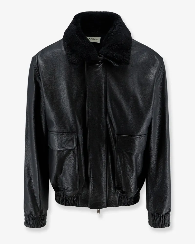 Arma Bari leather jacket with faux fur collar -  - gender_Man Black