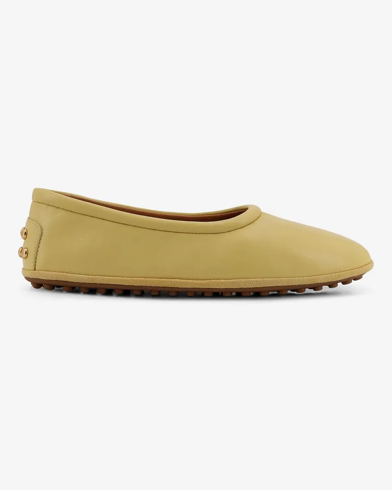 TOD'S Leather ballerina with Gomminos detail on the back -  - gender_Woman Yellow