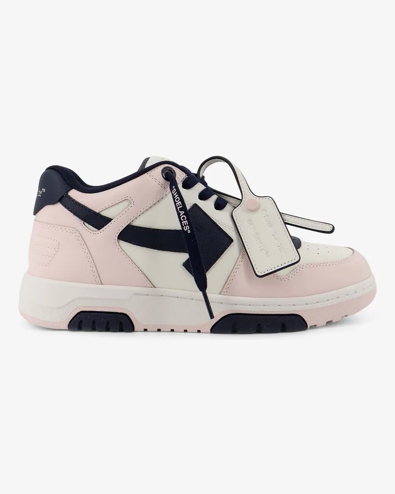 OFF-WHITE Out of Office leather sneakers with iconic logo on the side -  - gender_Man Pink