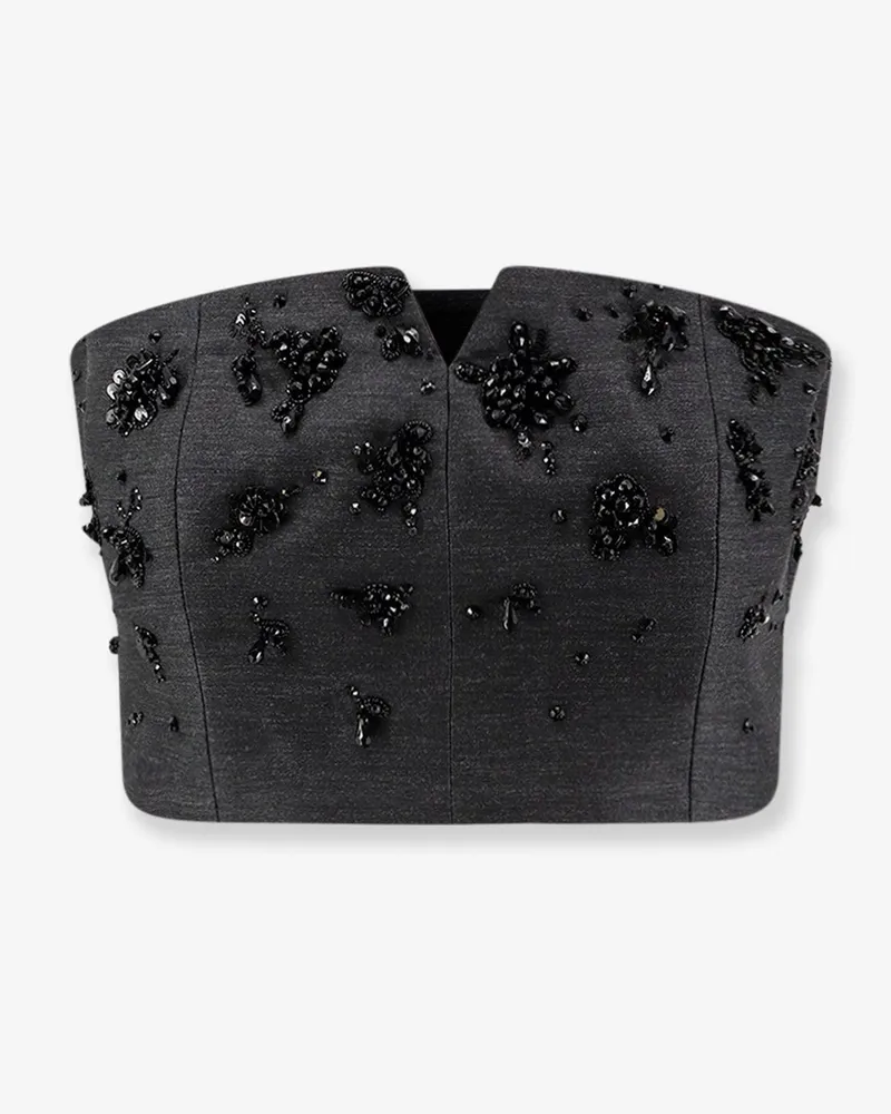 Alberta Ferretti Virgin wool top with sequins -  - gender_Woman Grey