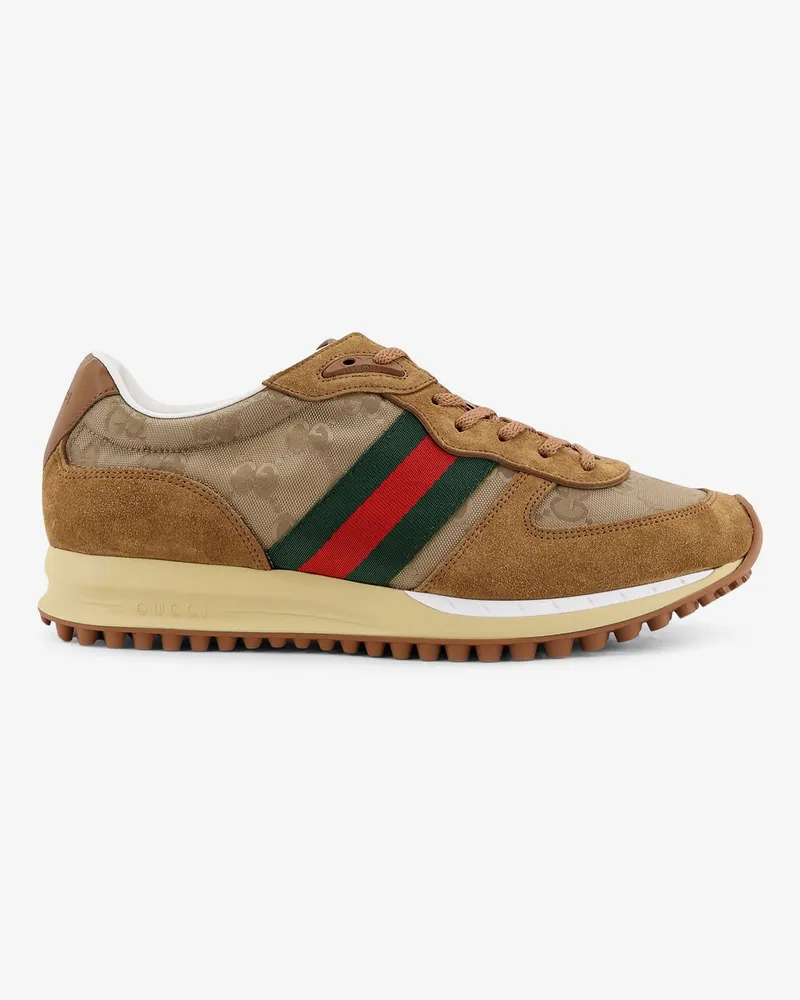 Gucci Re-Motion GG nylon and suede sneakers -  - gender_Man Brown