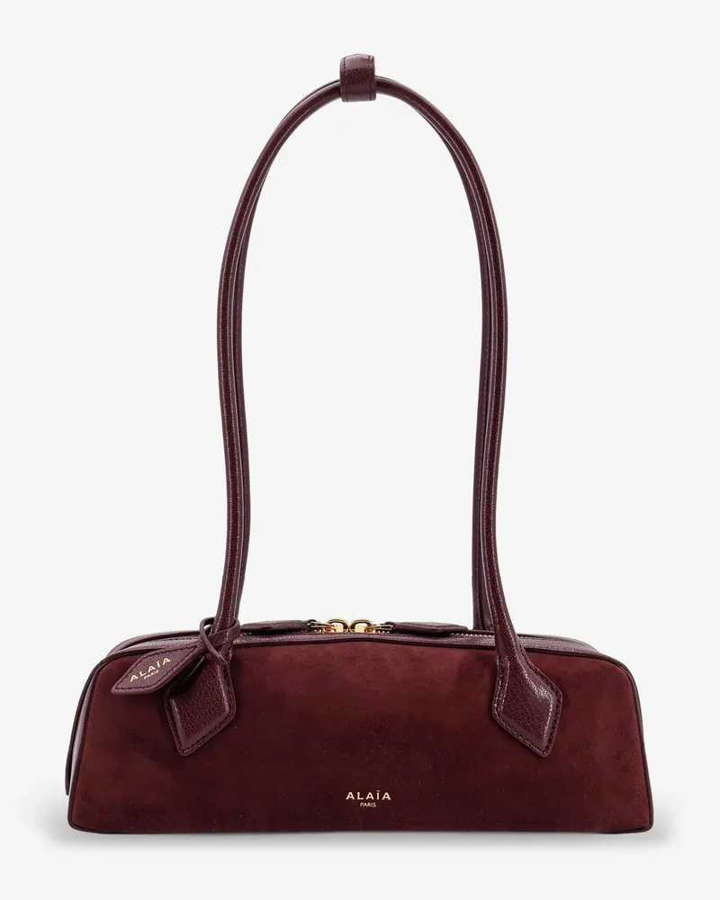 Alaïa Teckel Small suede shoulder bag -  - gender_Woman Red