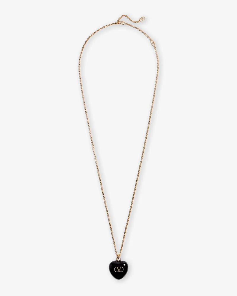 Valentino Garavani Coeur Royal metal and enamel necklace -  - gender_Woman Gold