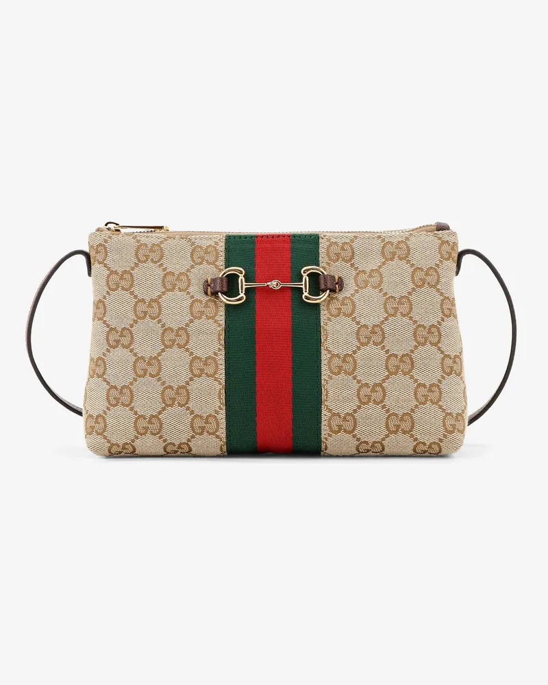 Gucci GG fabric crossbody with Nastro Web detail on the front -  - gender_Woman Beige