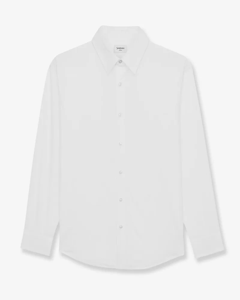 Saint Laurent Cassandre stretch cotton shirt -  - gender_Man White