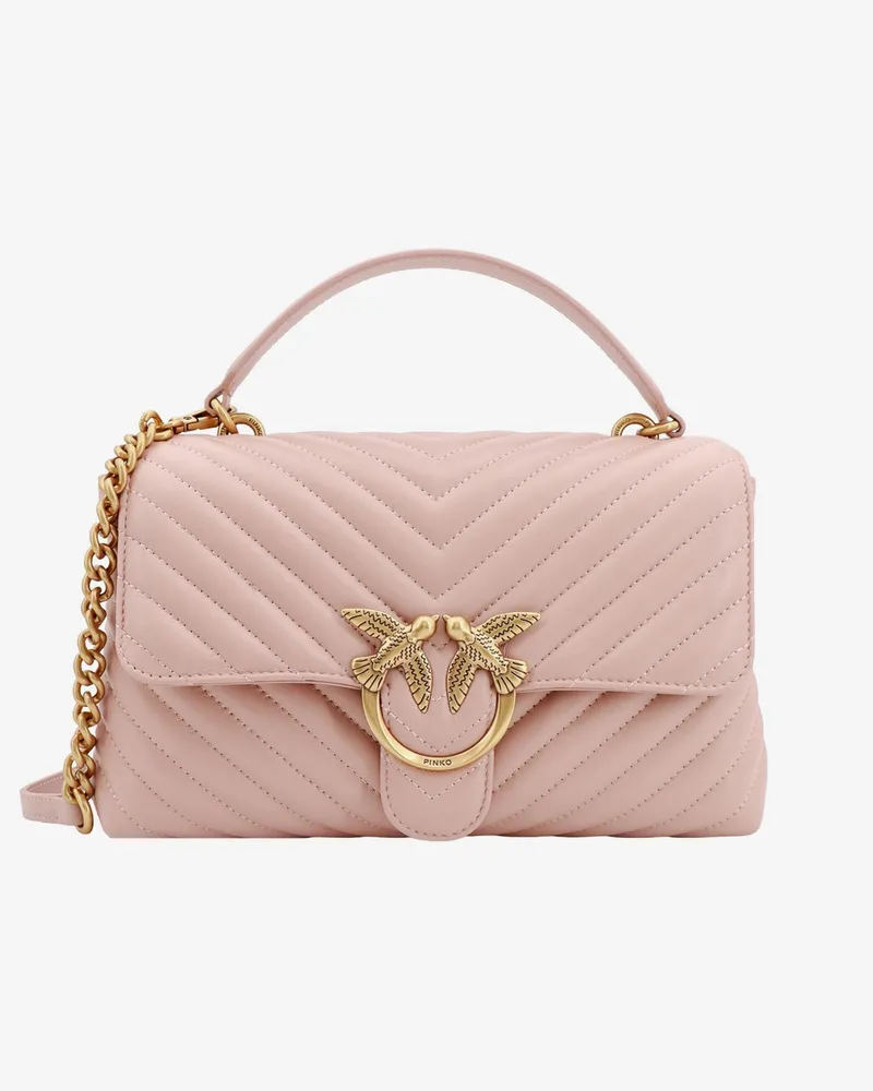 Pinko Love lady matelassé leather handbag with love birds buckle -  - gender_Woman Pink