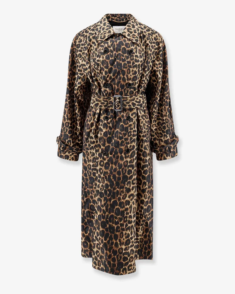 Saint Laurent Nylon trench with animal print -  - gender_Woman Animal