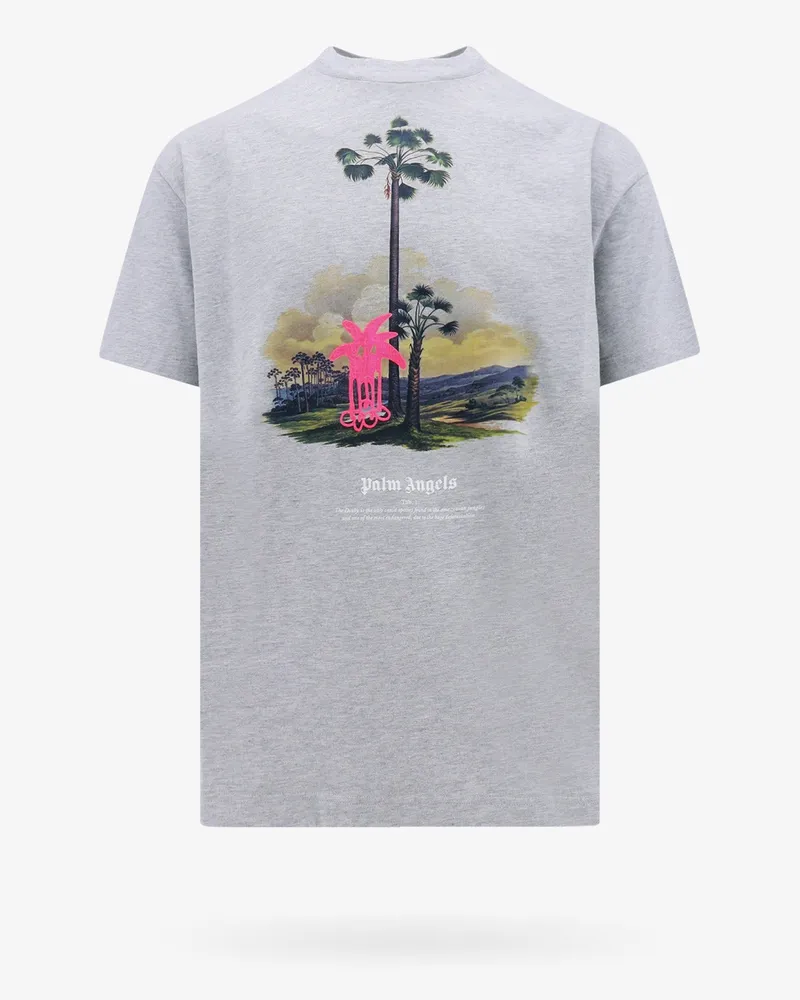 Palm Angels Organic cotton t-shirt with douby lost in amazonia patch -  - gender_Man Grey