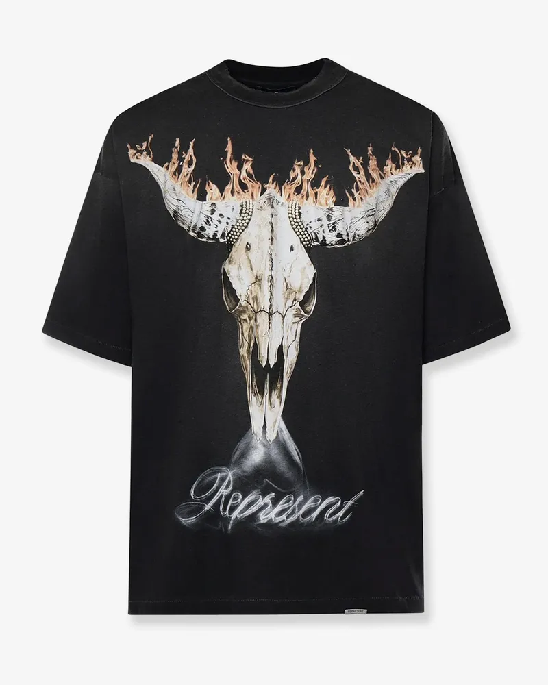 REPRESENT British Cowboys cotton T-shirt with front print -  - gender_Man Black