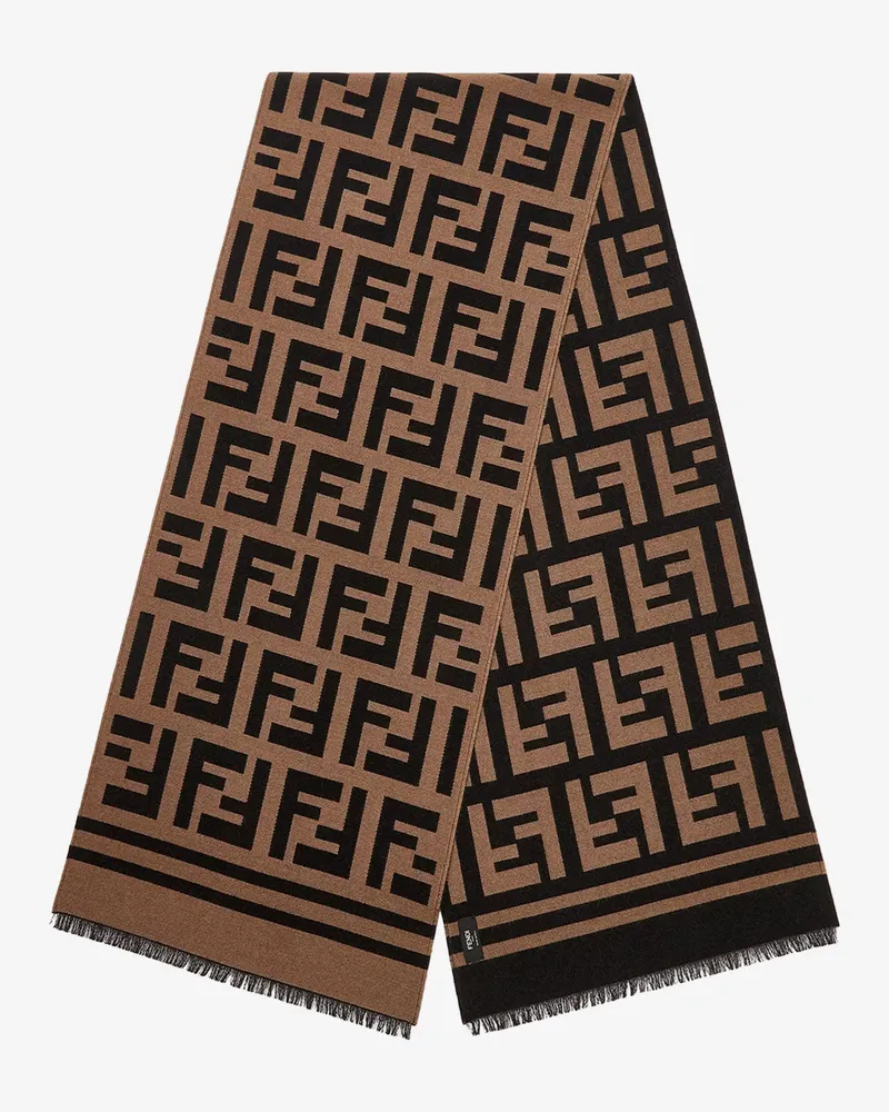 Fendi Wool and silk FF scarf -  - gender_Woman Brown
