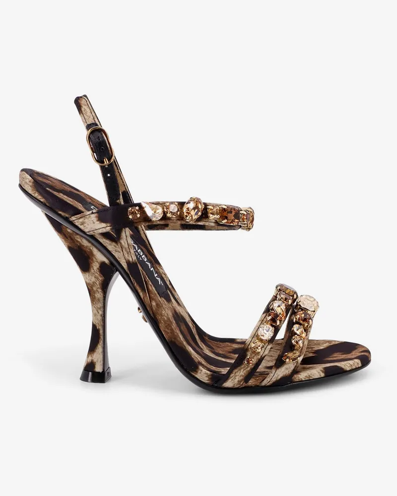 Dolce & Gabbana Satin sandals with animal print -  - gender_Woman Animal