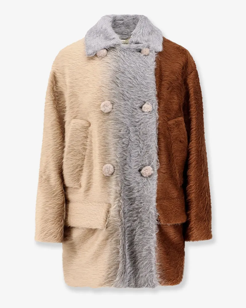 Fendi Alpaca and wool double-breasted coat -  - gender_Woman Brown