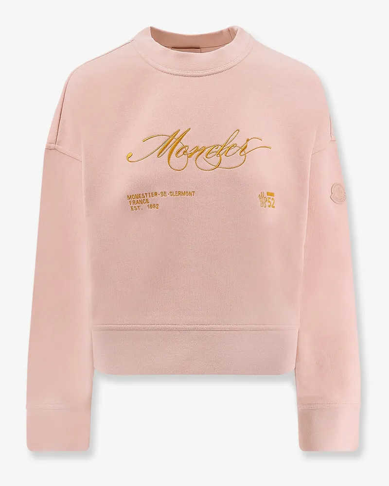 Moncler Cotton sweatshirt with Logo patch -  - gender_Woman Pink