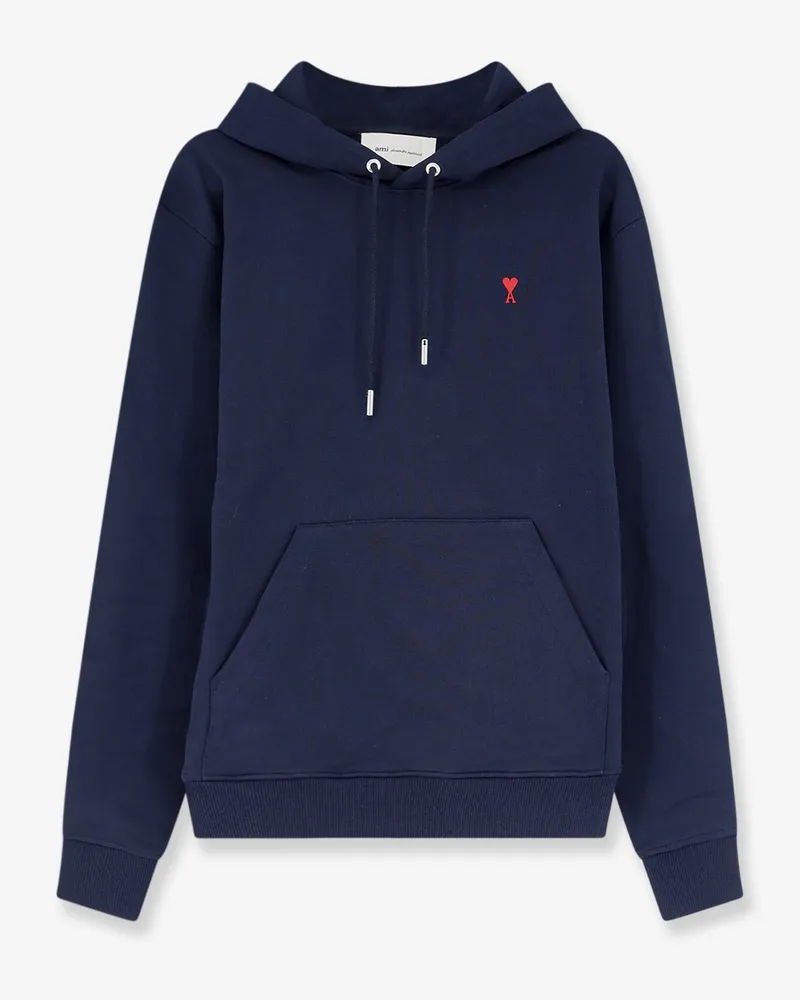 AMI Paris Hooded cotton sweatshirt -  - gender_Man Blue