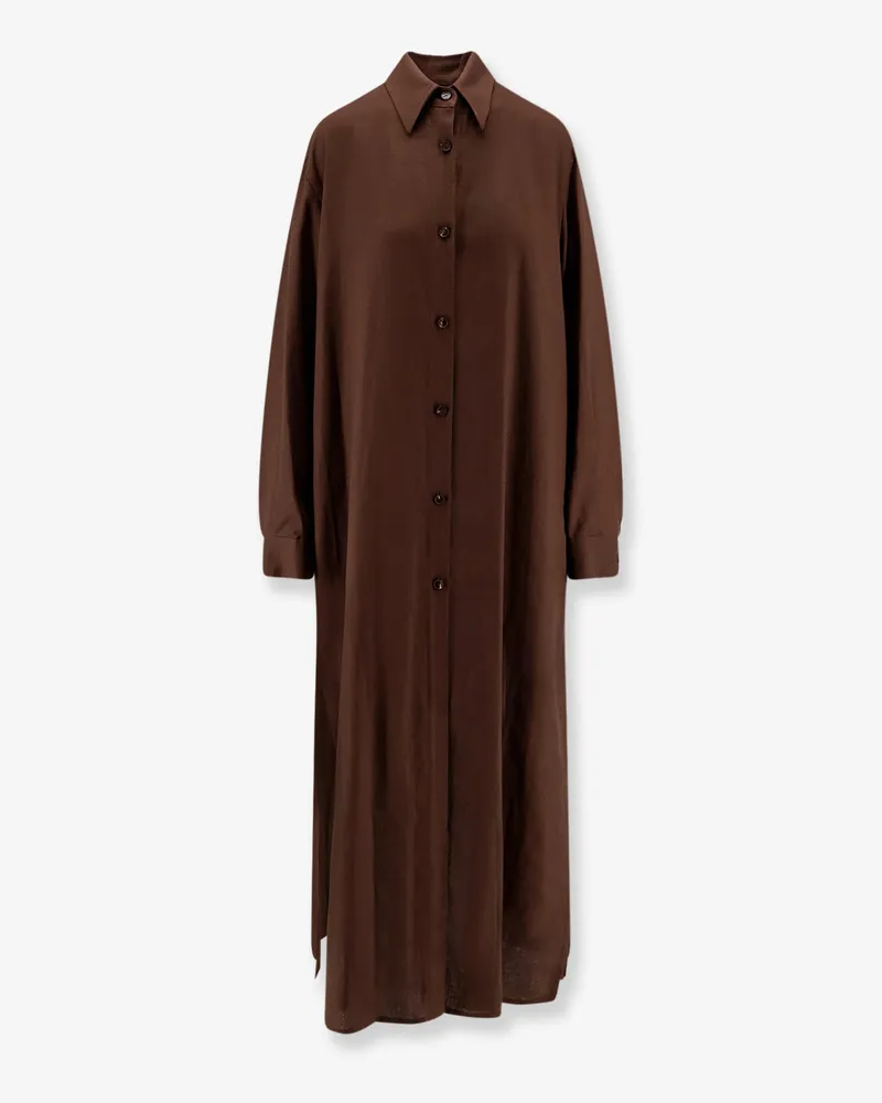 Hevò Arigliano linen and viscose chemisier dress -  - gender_Woman Brown