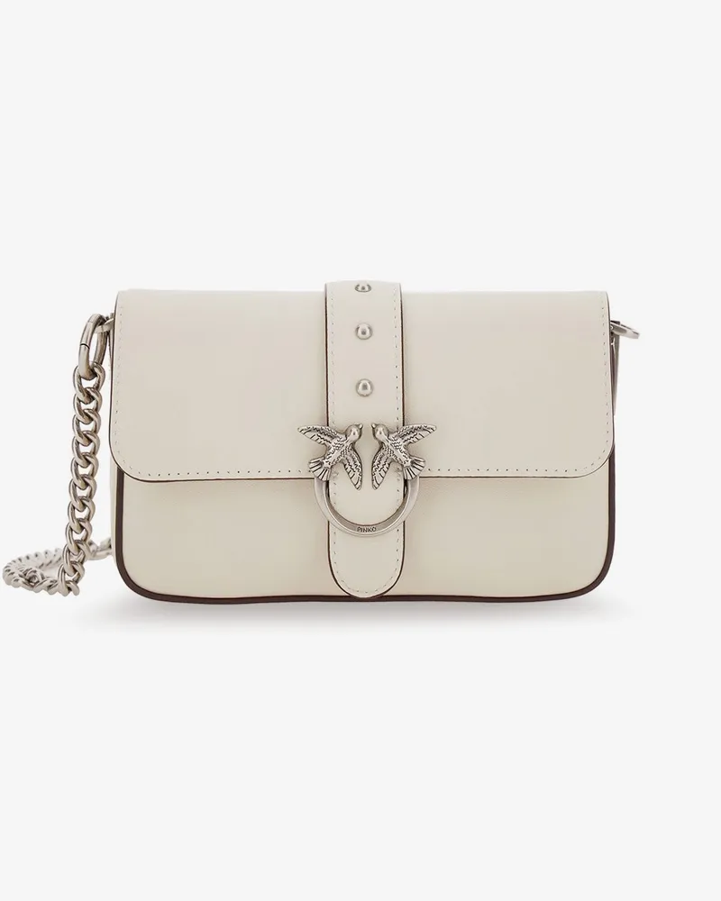 Pinko Baby Love Bag One Slouchy leather crossbody bag -  - gender_Woman White