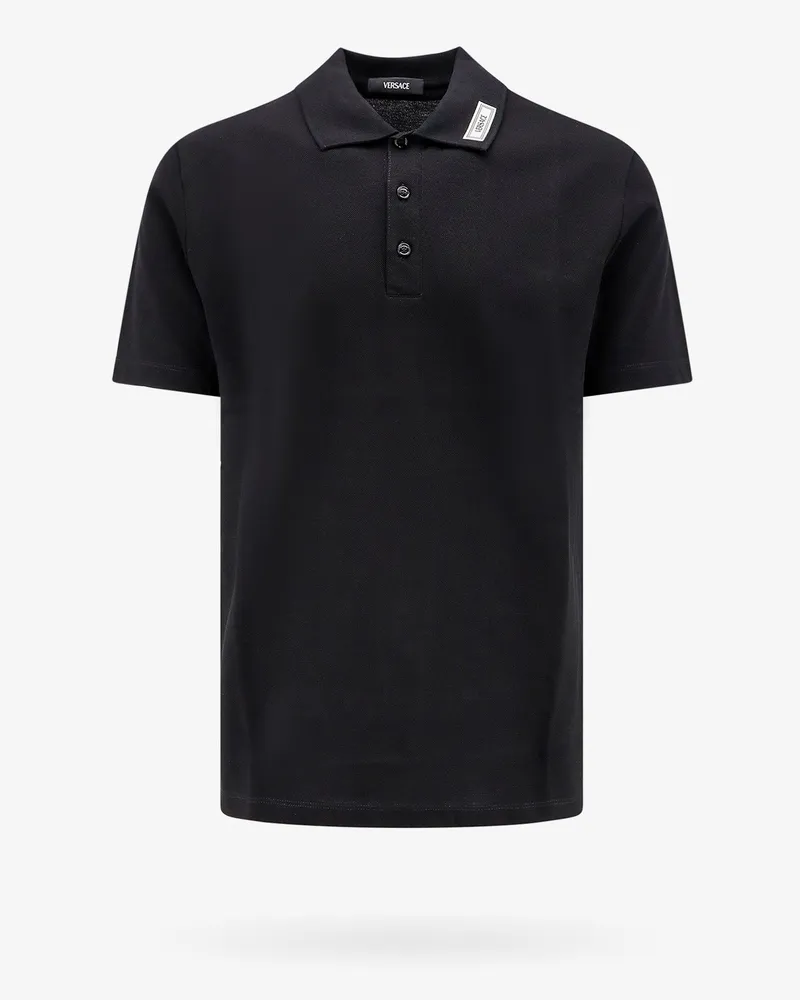 Versace Cotton shirt polo with logoed label -  - gender_Man Black