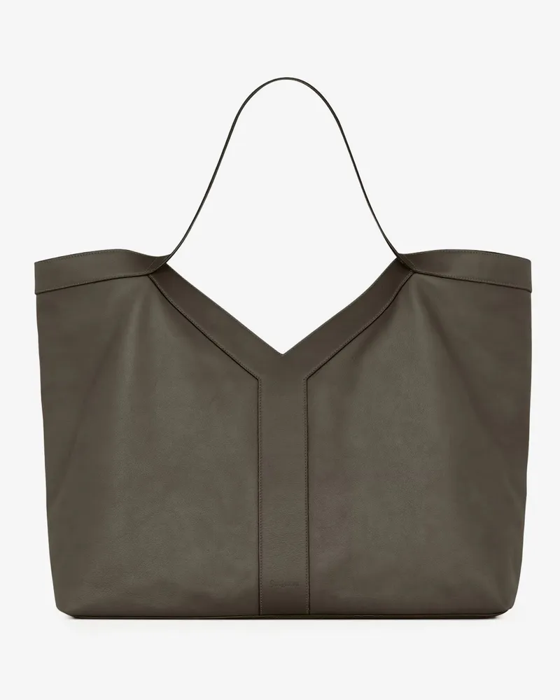 Saint Laurent Y Oversize leather tote bag -  - gender_Man Green