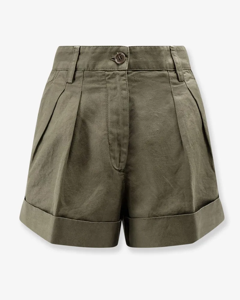 ASPESI Cotton and linen shorts -  - gender_Woman Green