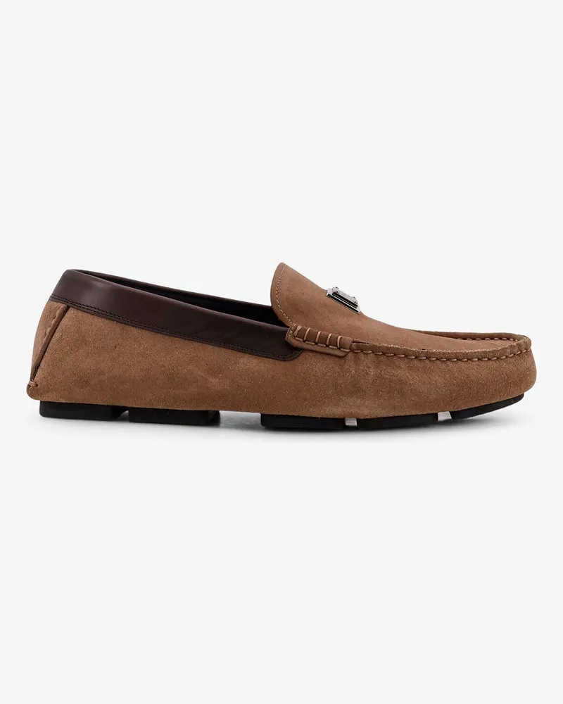 Dolce & Gabbana Suede loafer with leather inserts -  - gender_Man Brown