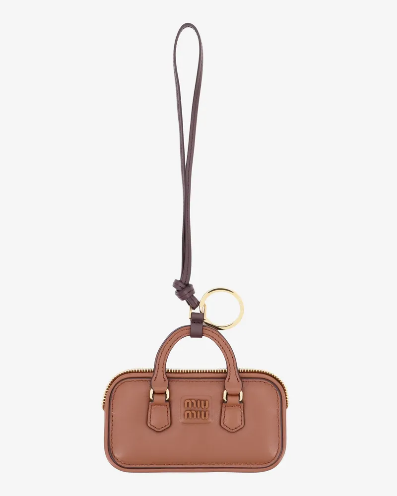 Miu Miu Arcadie leather trick for bags -  - gender_Woman Brown