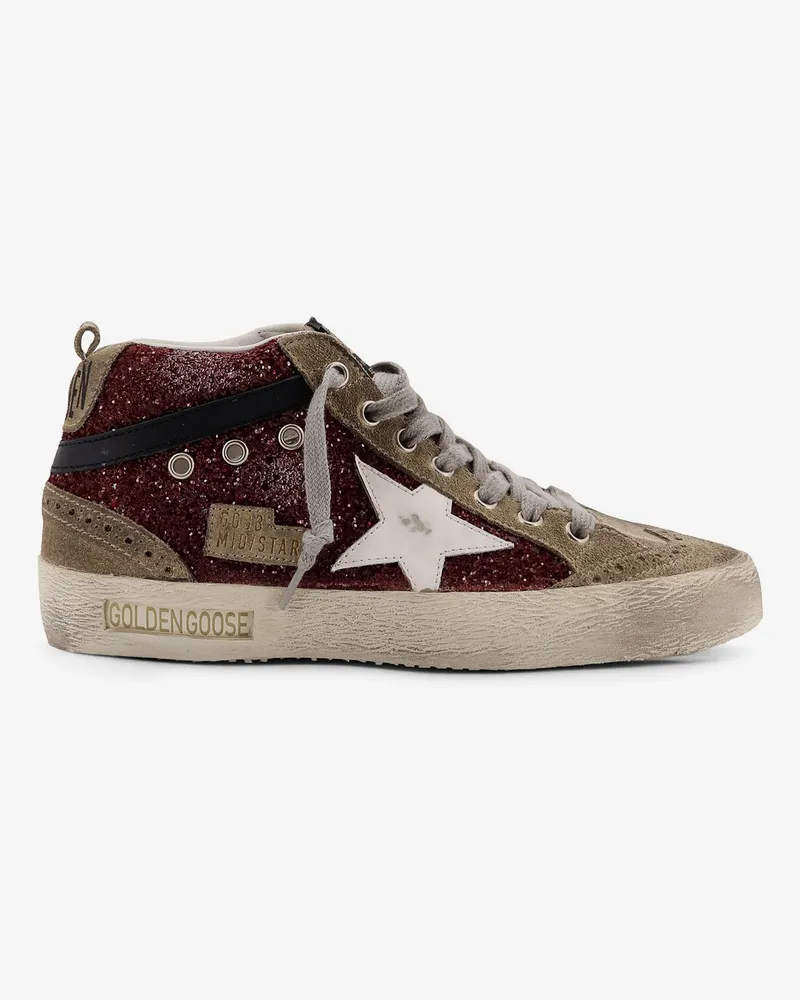 Golden Goose Mid Star Classic high-top suede sneakers with glitter inserts -  - gender_Woman Grey