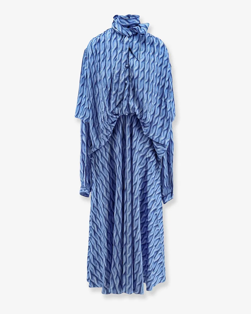 Balenciaga Printed fabric long dress -  - gender_Woman Blue