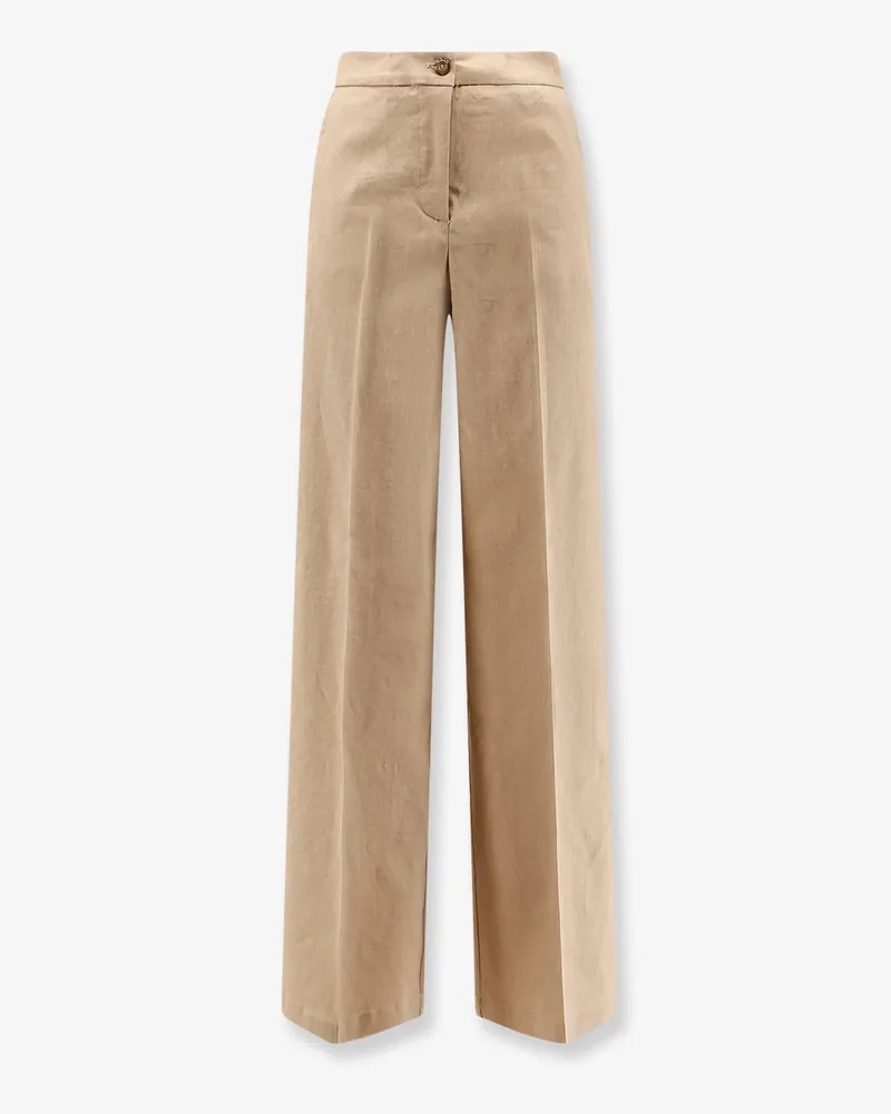 Pinko Jacopone linen and viscose trousers -  - gender_Woman Brown