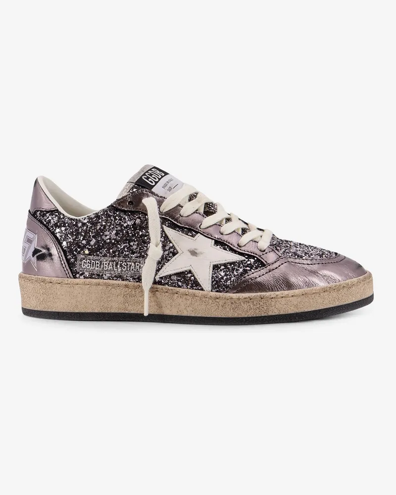 Golden Goose Ball Star glittered leather sneakers -  - gender_Woman Purple