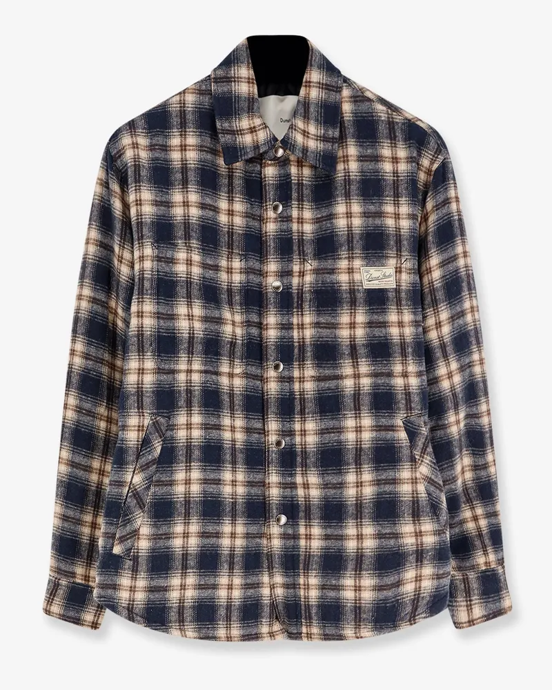 Dunst Madras pattern flannel jacket -  - gender_Unisex Blue