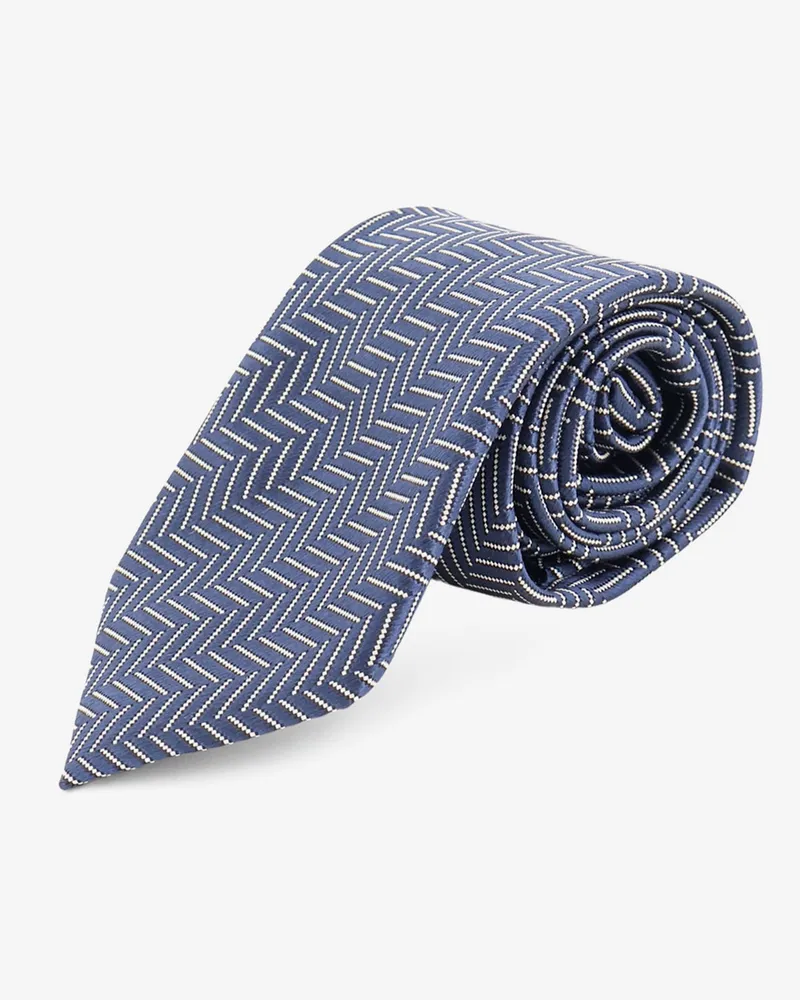 Tom Ford Silk tie with geometric pattern -  - gender_Man Blue