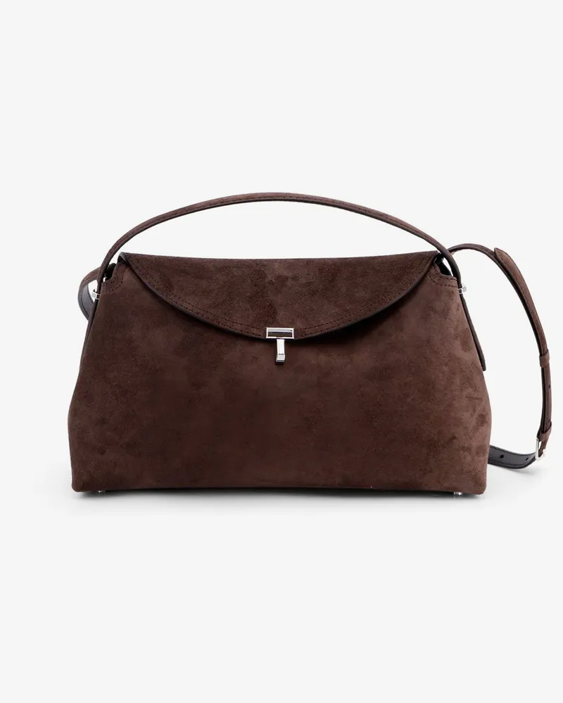 Totême T-lock suede handbag -  - gender_Woman Brown