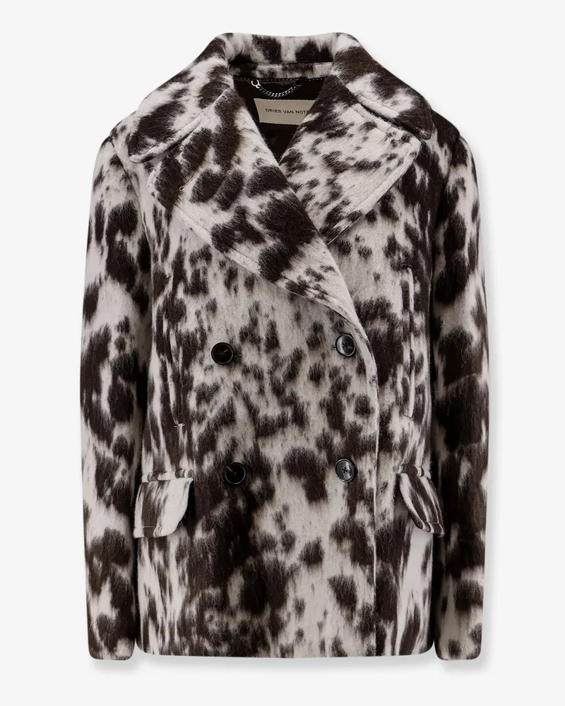 Dries van Noten Vafel wool and alpaca coat -  - gender_Woman White