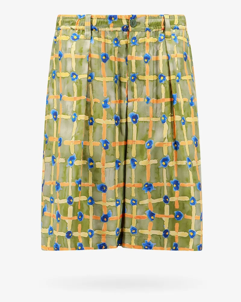 Marni Multicolor silk bermuda shorts -  - gender_Man Green