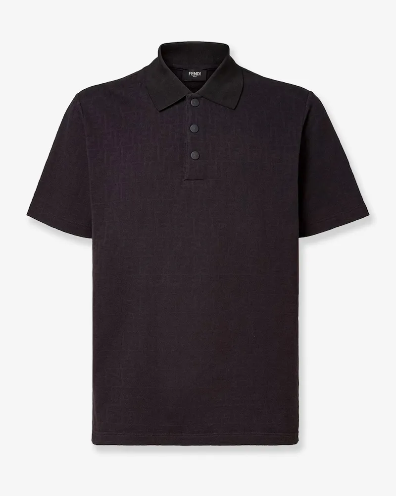 Fendi Cotton polo shirt with FF motif -  - gender_Man Black